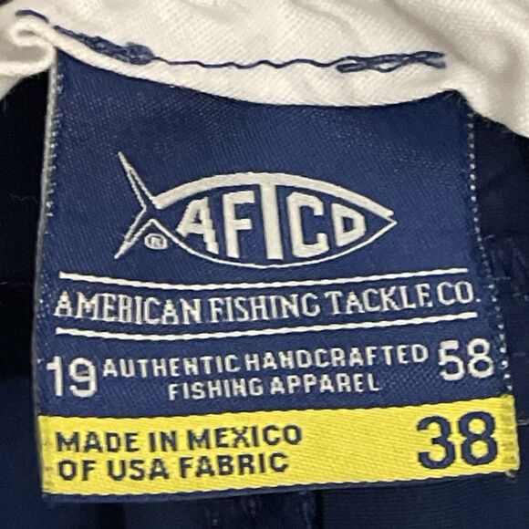 AFTCO The Original Fishing Shorts Navy Blue Mens Size 38 Summer Outdoors - Picture 2 of 11